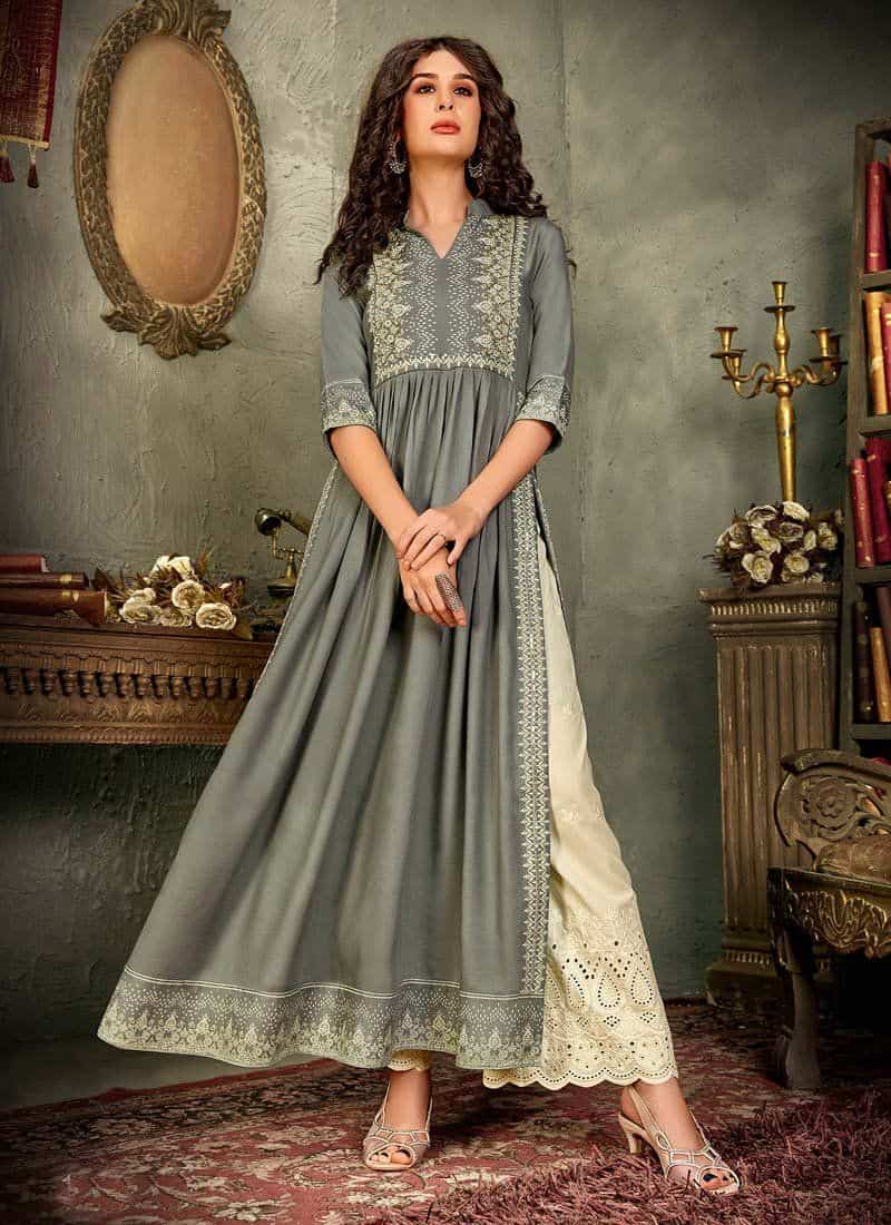 Buy Women Multi Stripe Side Cut Out Anarkali Dress Online at Sassafras