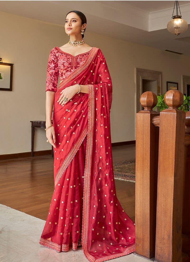 fancy wear embroidery saree