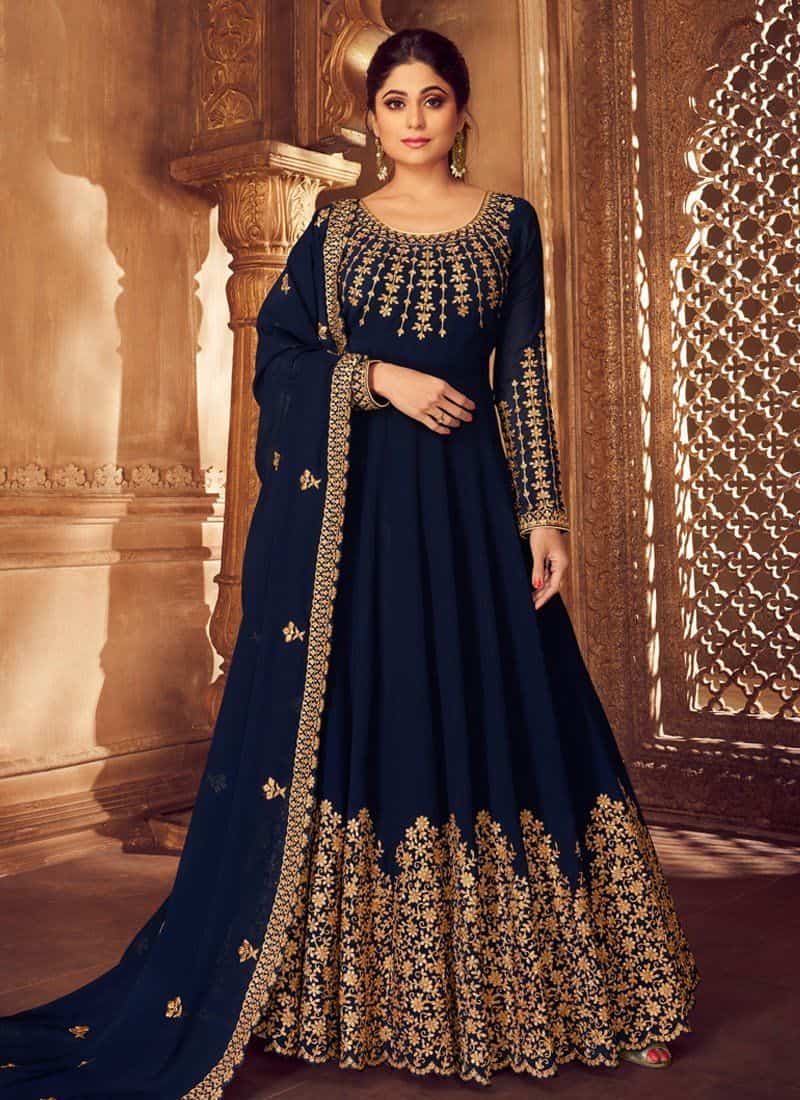 15317 LATEST DESIGNER COMFY UNIQUE STYLE GEORGETTE ANARKALI DRESS FOR WOMEN  ONLINE IN INDIA UK LONDON - Reewaz International | Wholesaler & Exporter of  indian ethnic wear catalogs.