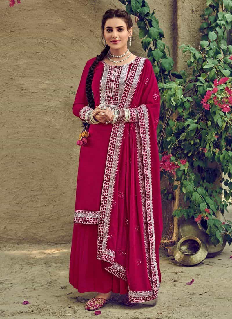 look traditional in punjabi sharara suit