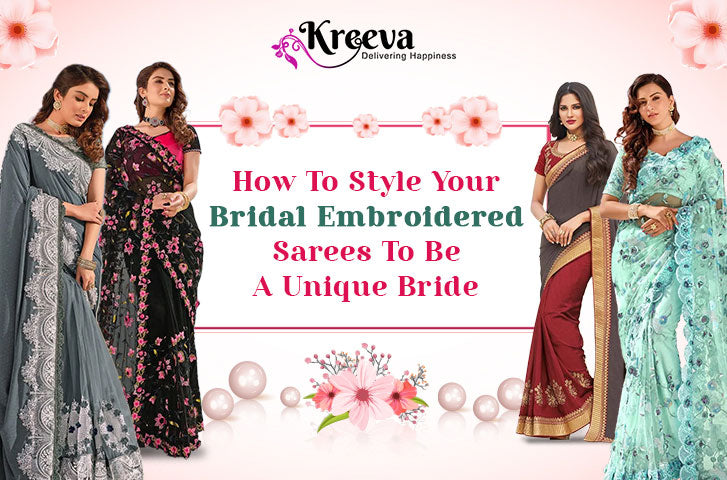 Bridal embroidered sarees